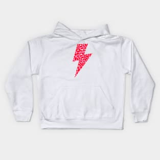 Pink and Red Leopard Print Lightning Bolt Kids Hoodie